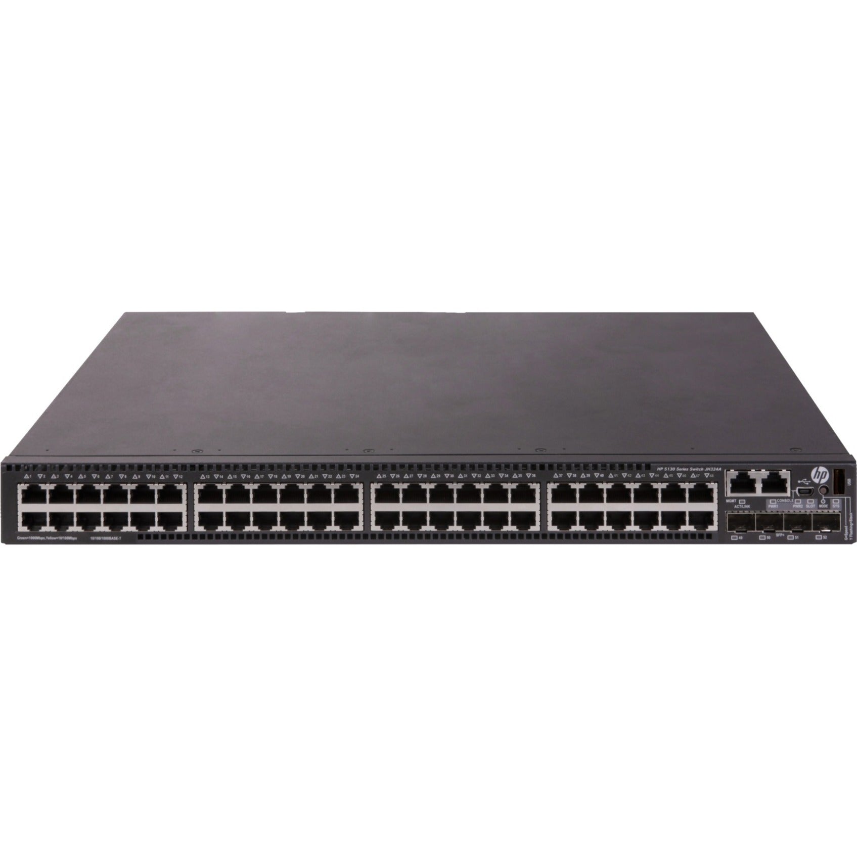 HPE JH324A 5130 48G 4SFP+ 1-slot HI Switch, Gigabit Ethernet Network, 10 Gigabit Ethernet Expansion Slot, Rack-mountable