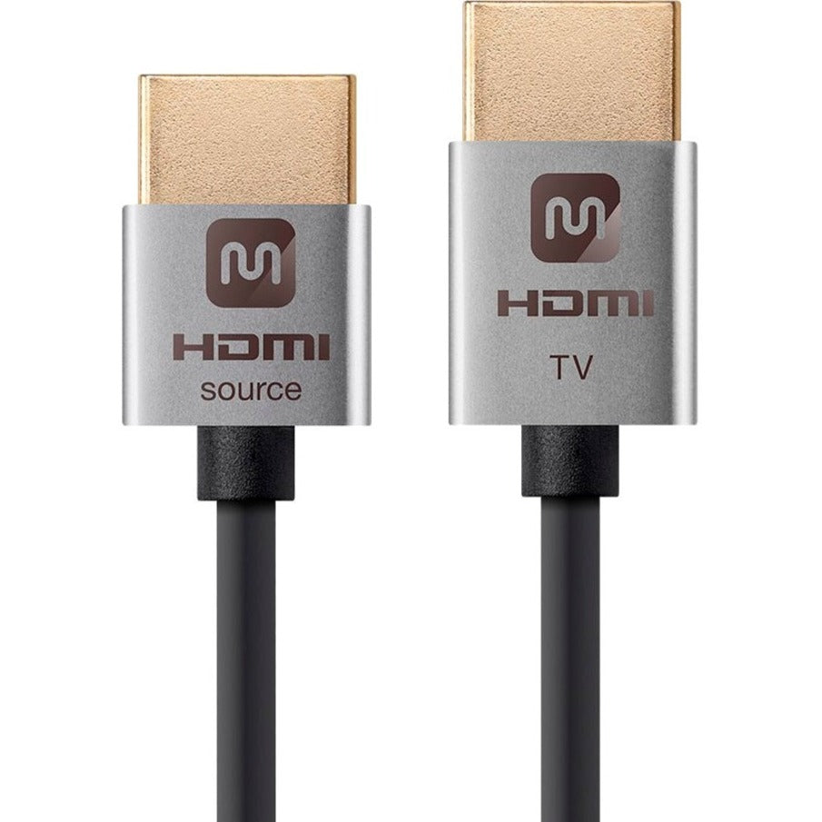 Monoprice 13589 Ultra Slim 18Gbps Active High Speed HDMI Cable, 3ft Silver
