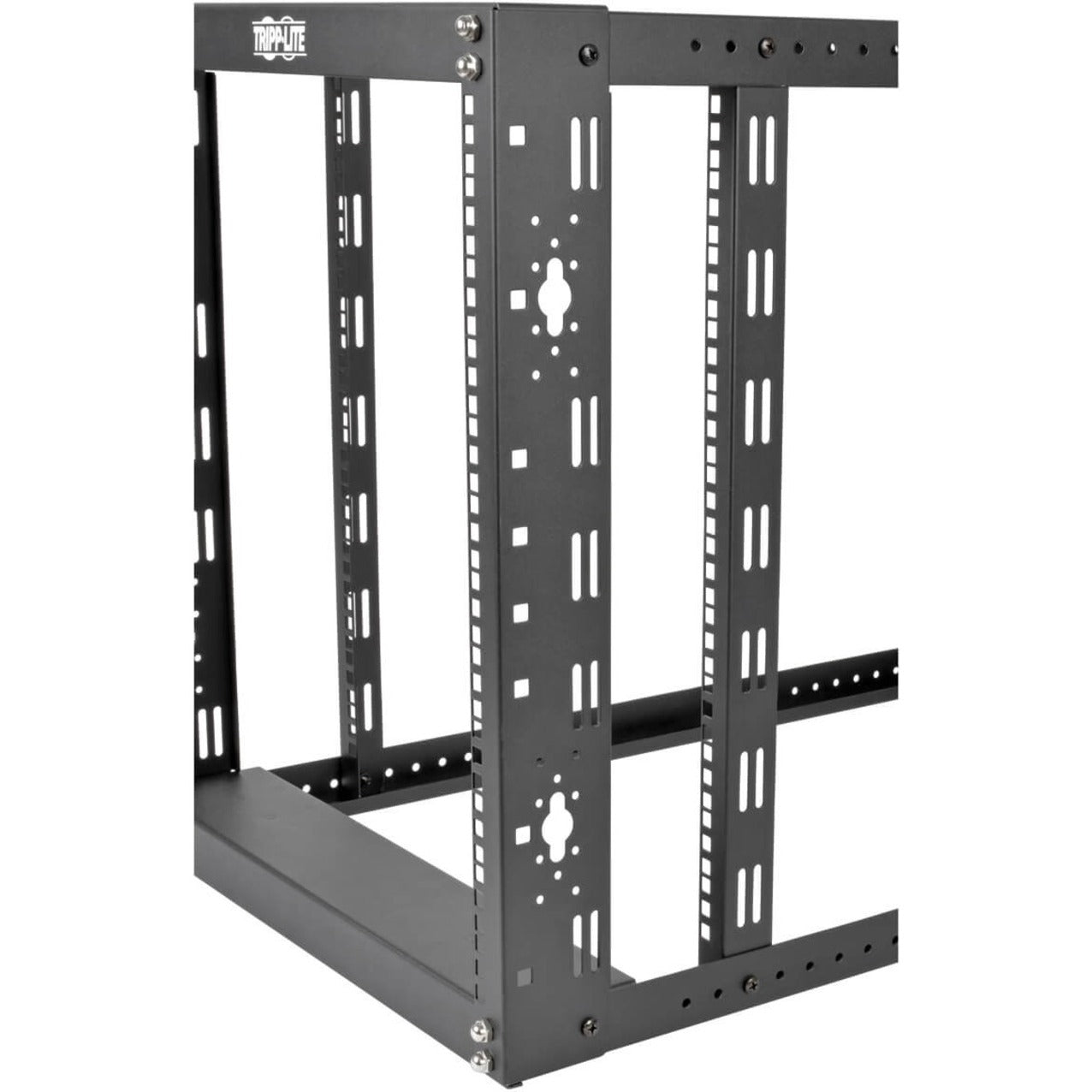 Tripp Lite SR12UBEXPNDKD SmartRack 12U 4-Post Open Frame Rack, 1000 lb Weight Capacity, Black Powder Coat
