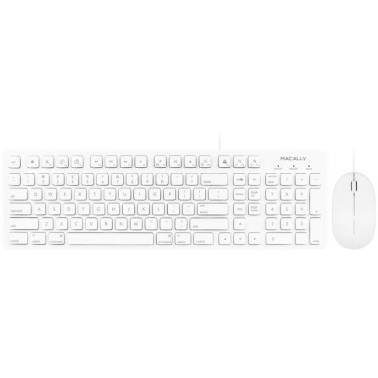 Macally MKEYECOMBO Keyboard & Mouse, QWERTY Layout, USB Connectivity