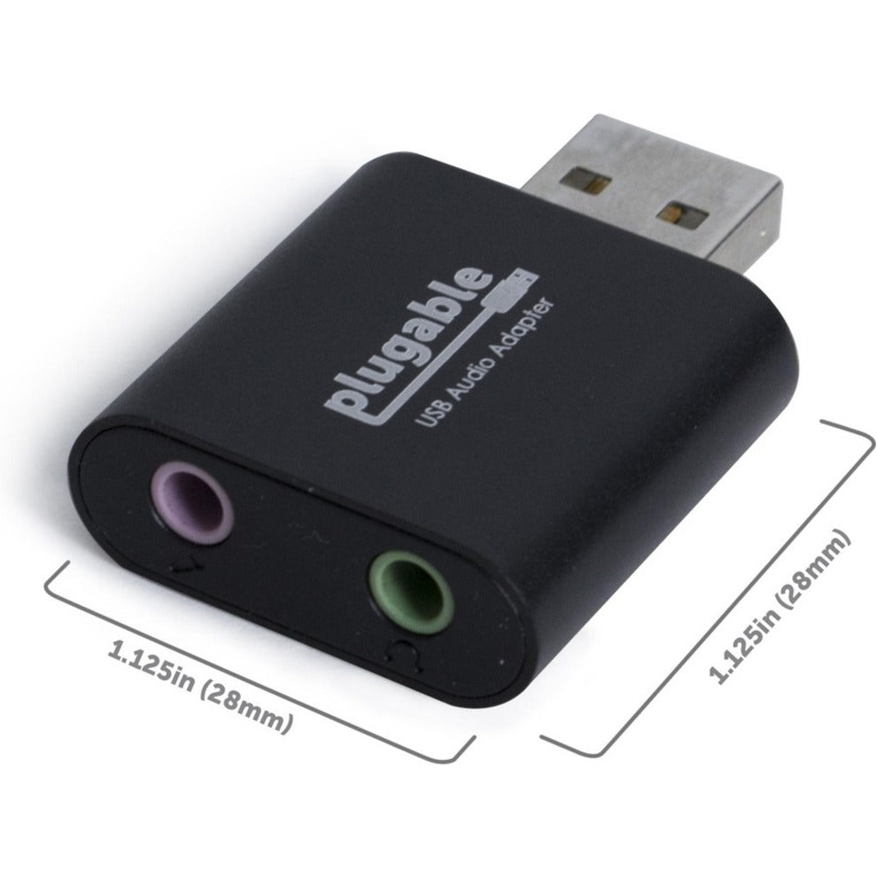Plugable USB-AUDIO USB Audio Adapter, 3.5mm Headphone + Microphone Jacks, Enhance Your Audio Experience