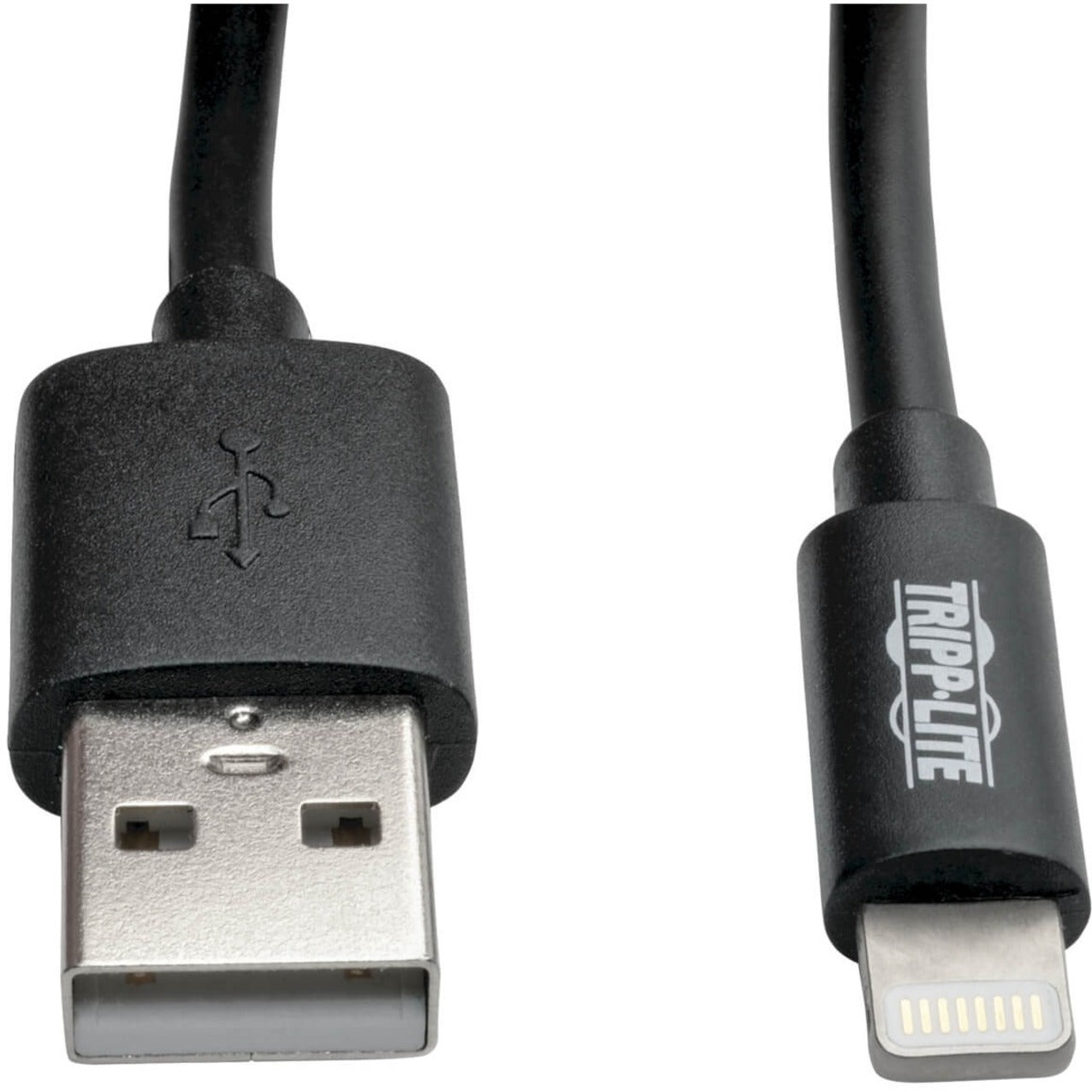 Tripp Lite M100-004COIL-BK USB Sync/Charge Coiled Cable with Lightning Connector, Black, 4 ft.