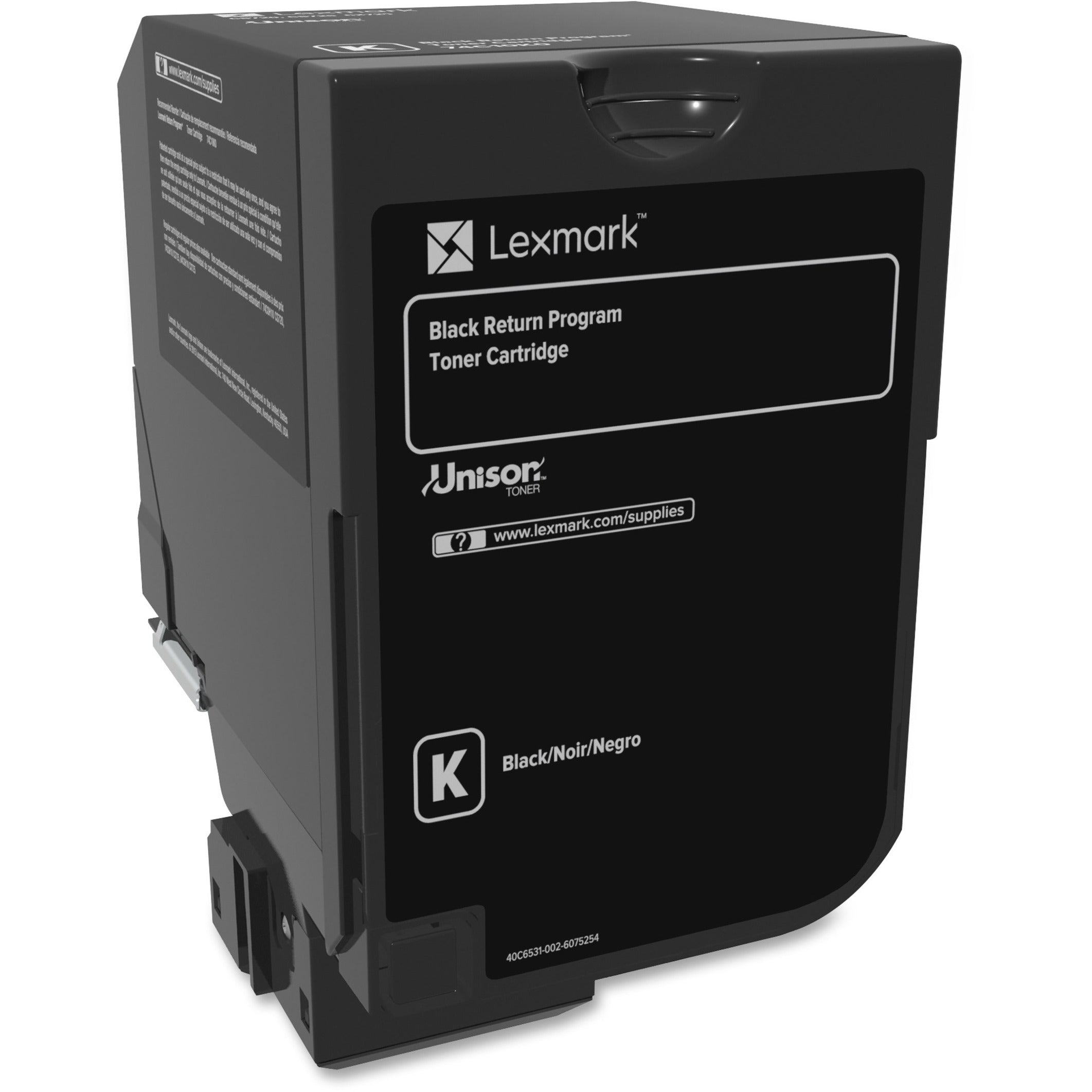 Lexmark 74C10K0 Unison Original Toner Cartridge, Standard Yield, Black, 3000 Pages