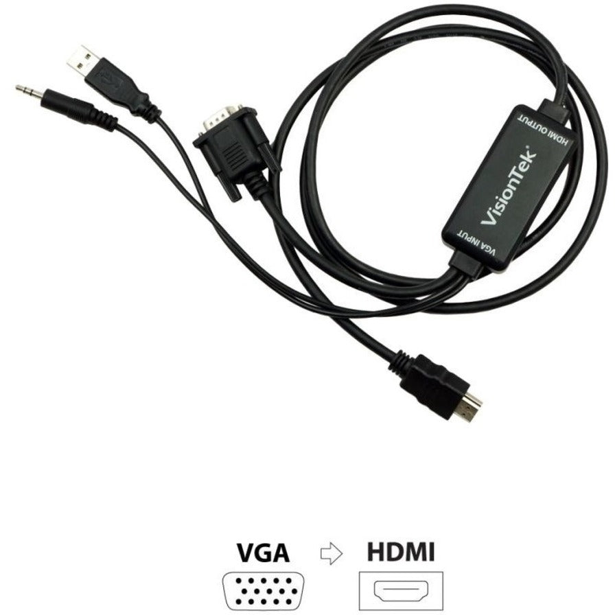 VisionTek 900824 VGA to HDMI 1.5M Active Cable (M/M), Video Cable for Enhanced Connectivity