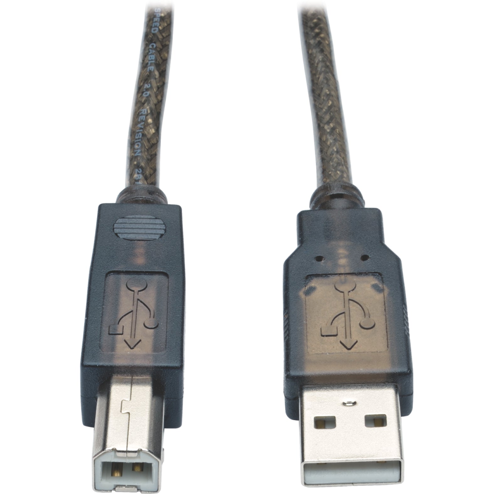 Tripp Lite U042-050 USB 2.0 Hi-Speed A/B Active Repeater Cable, 50 ft, Molded, Strain Relief, Silver