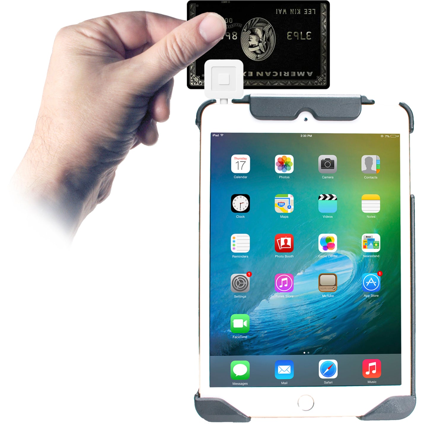 CTA Digital PAD-ACGM Anti-Theft Case with Built-In Grip Stand for iPad mini, Secure and Convenient Protection