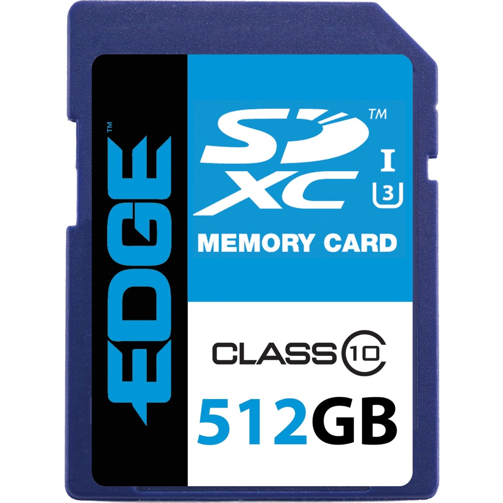 EDGE PE248734 512GB SDXC Card, Class 10/UHS-I (U3) - Lifetime Warranty