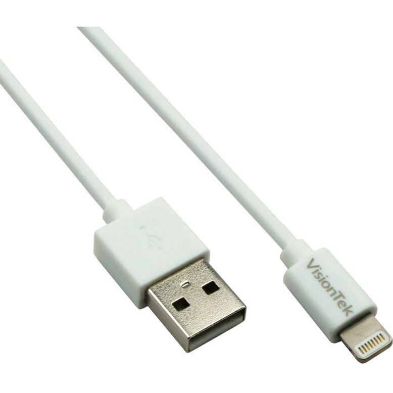 VisionTek 900862 Lightning to USB White 1 Meter MFI Cable, Compatible with iPhone 12, Pro, Mini & Pro Max, Plug & Play, Charging