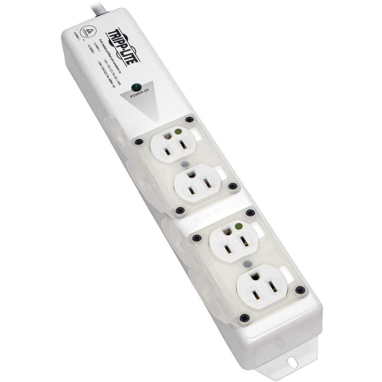 Tripp Lite PS-406-HGULTRA 4-Outlet Power Strip, UL Listed Certification, 120V AC, 15A, 6ft Cord, Metal Construction