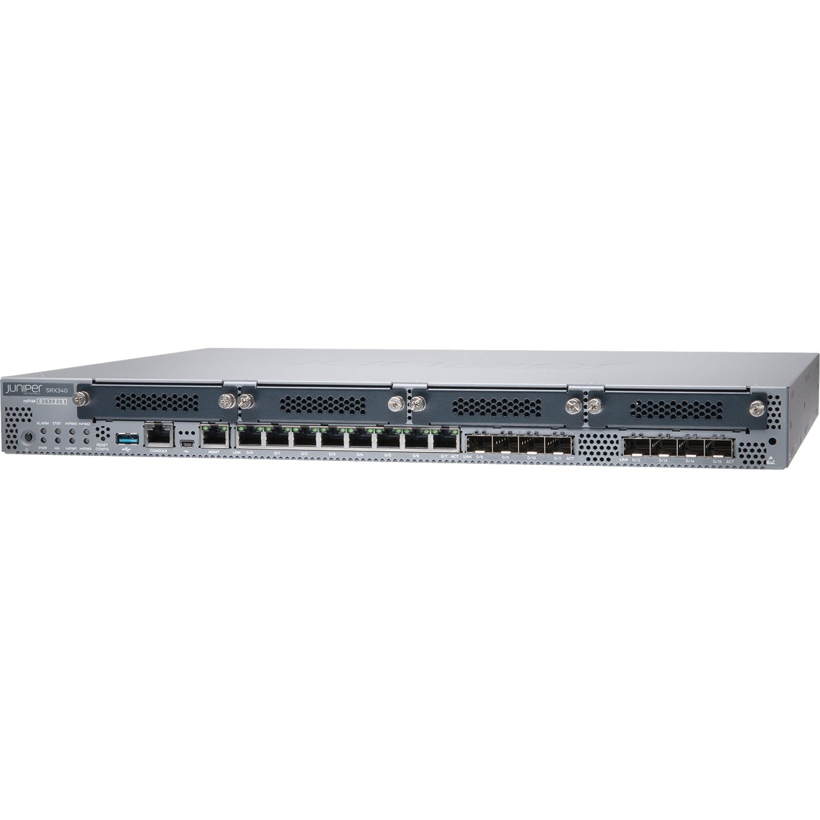Juniper SRX340 Router, Gigabit Ethernet, 8 Ports, 1U Rack-mountable