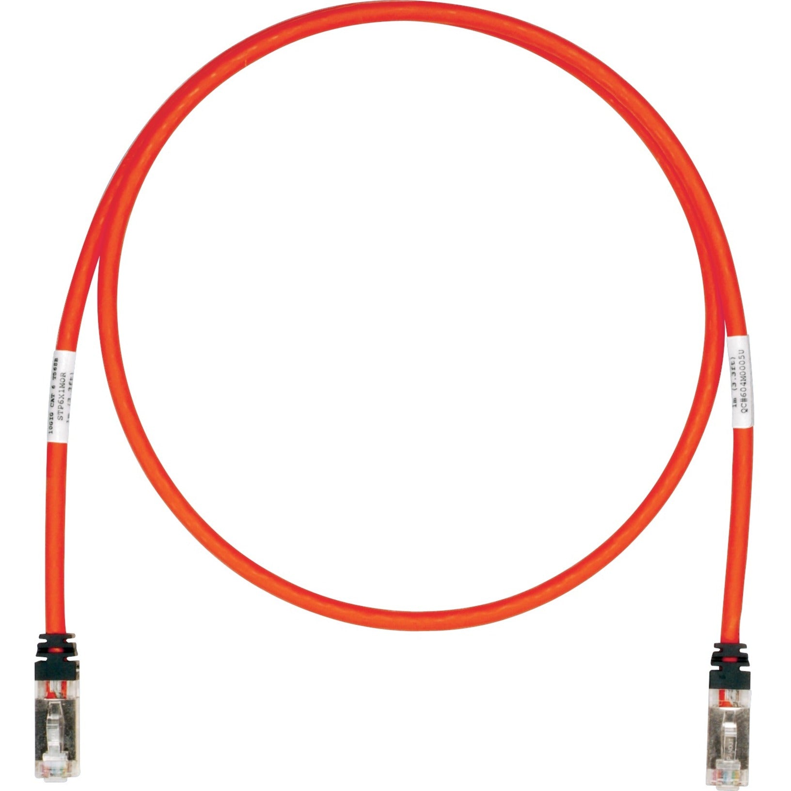 Panduit STP6X3MRD Cat.6a S/FTP Patch Network Cable, 10 Gbit/s, 9.84 ft, Red