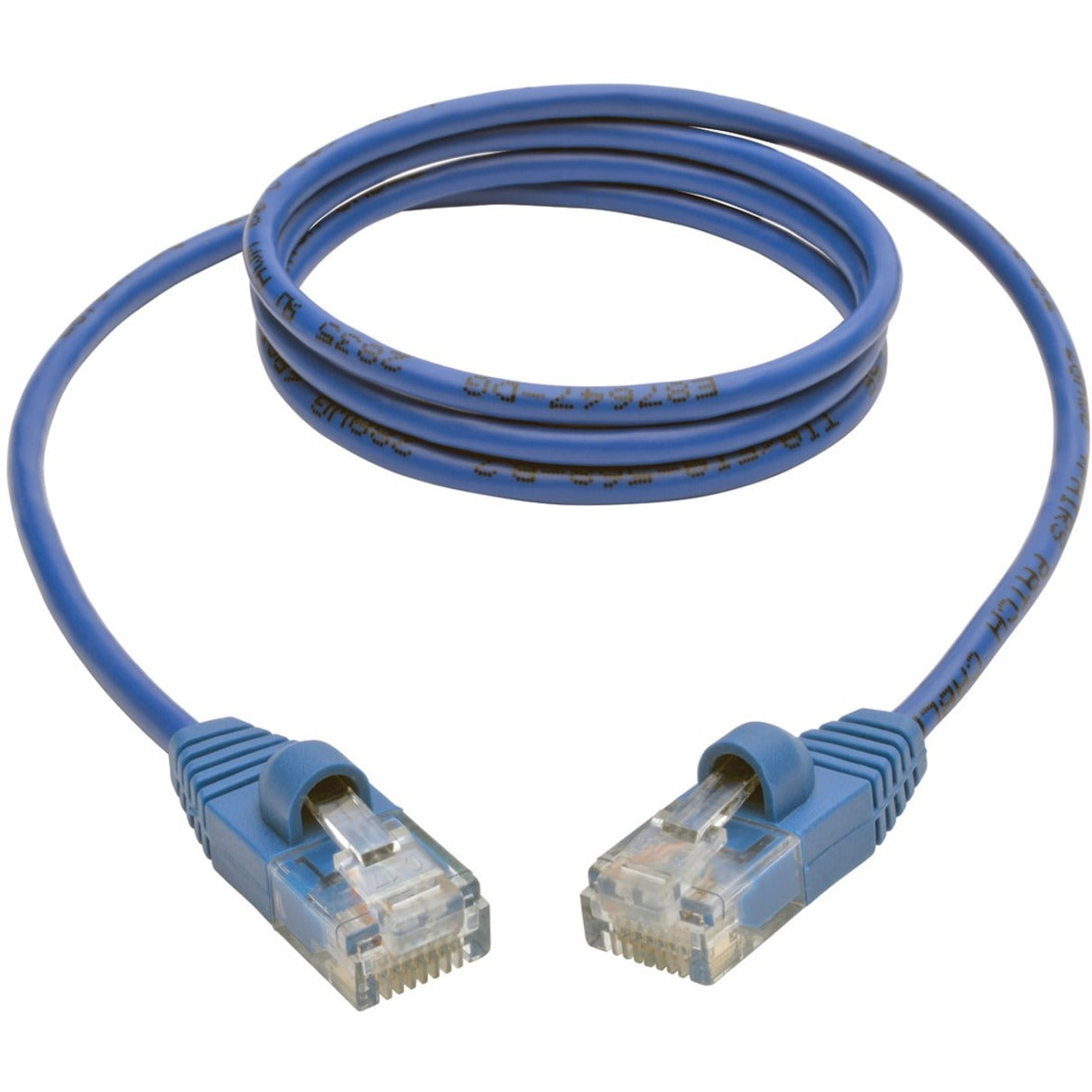 Tripp Lite N001-S03-BL Cat5e 350 MHz Snagless Molded Slim UTP Patch Cable (RJ45 M/M), Blue, 3ft, Lifetime Warranty