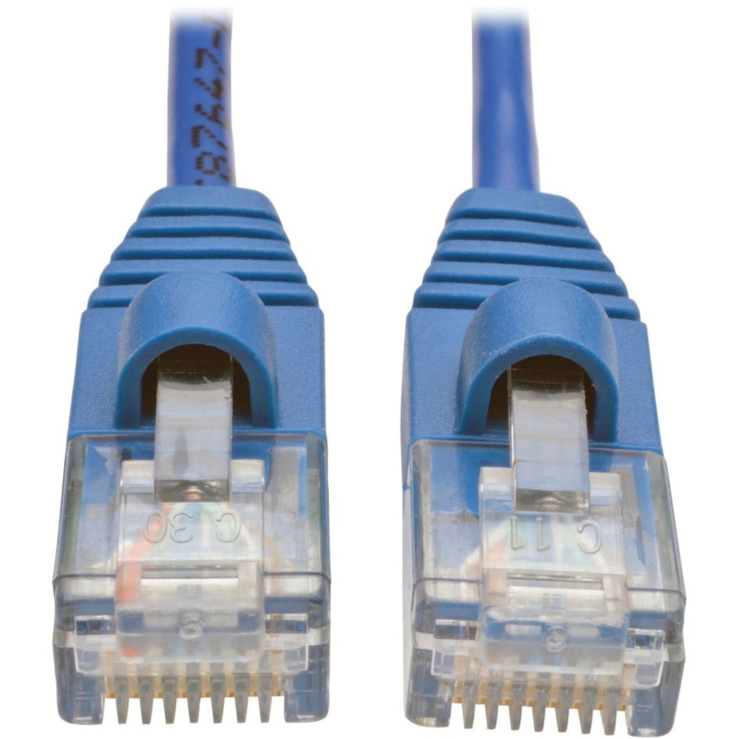 Tripp Lite N001-S01-BL Cat5e 350 MHz Snagless Molded Slim UTP Patch Cable, Blue, 1ft