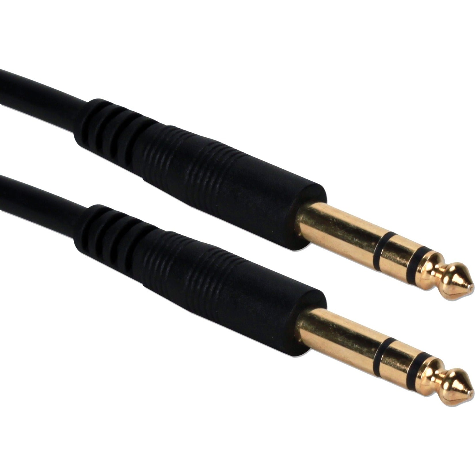 QVS TRS-06 6ft 1/4 Male to Male Audio Cable, Flexible and Strain Relief
