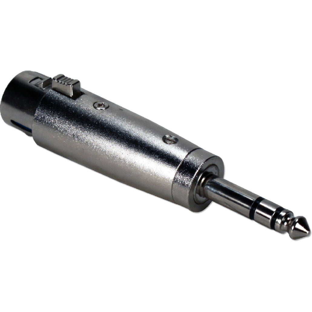 QVS XLRT-BFM 1/4 Male to XLR Female Audio Adaptor, Silver, 6.35mm to XLR Audio Converter