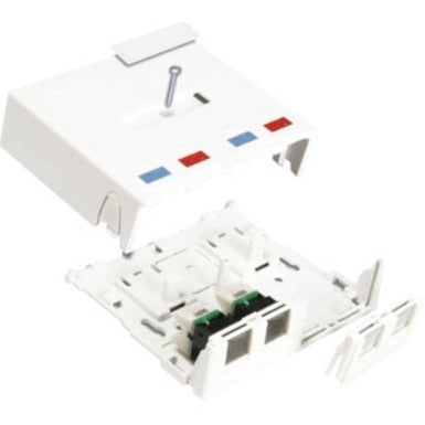 Siemon MX-SM2-02 Mounting Box, 2 Sockets, White Plastic