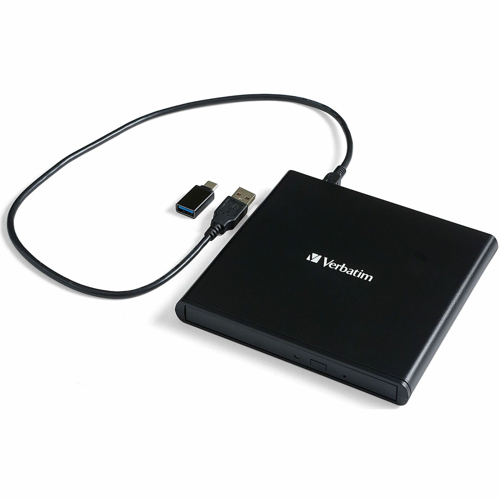 Verbatim 98938 External Slimline CD/DVD Writer, Portable USB 2.0 DVD-Writer