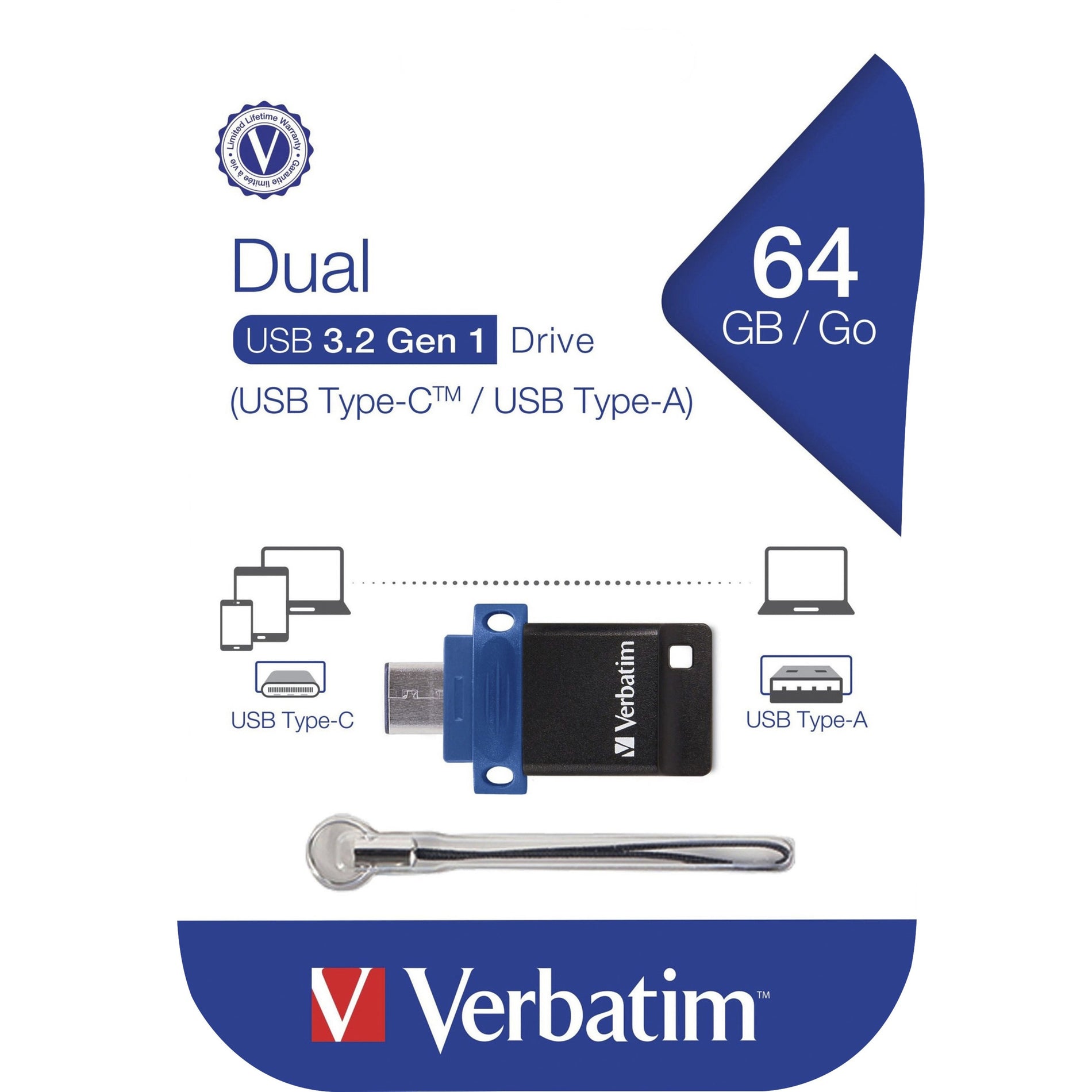 Verbatim Store 'n' Go Dual 3.2 Gen 1 Flash Drive (99155) Alternate-Image1 image