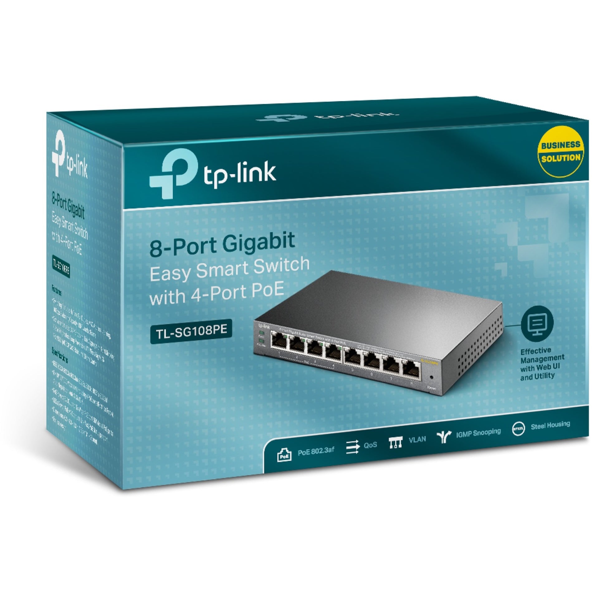 TP-Link TL-SG108PE 8-Port Gigabit Easy Smart Switch with 4-Port PoE, 55W PoE Budget