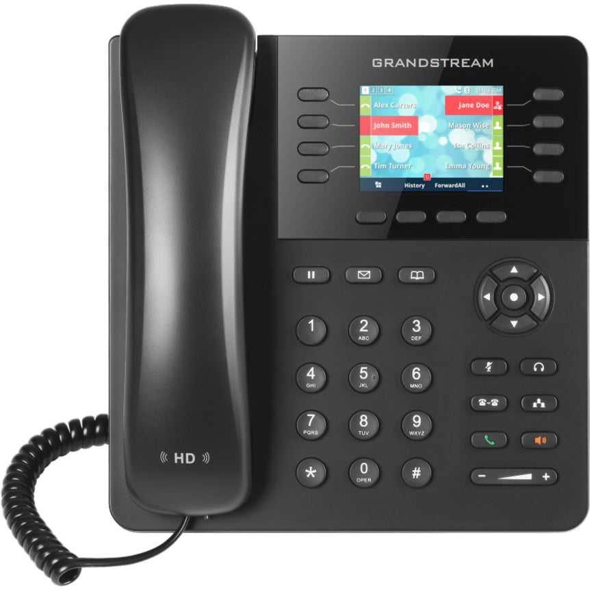 Grandstream GXP2135 IP Phone, Handset with Cord, 4 Lines, Color, PoE, 32 Digital BLF
