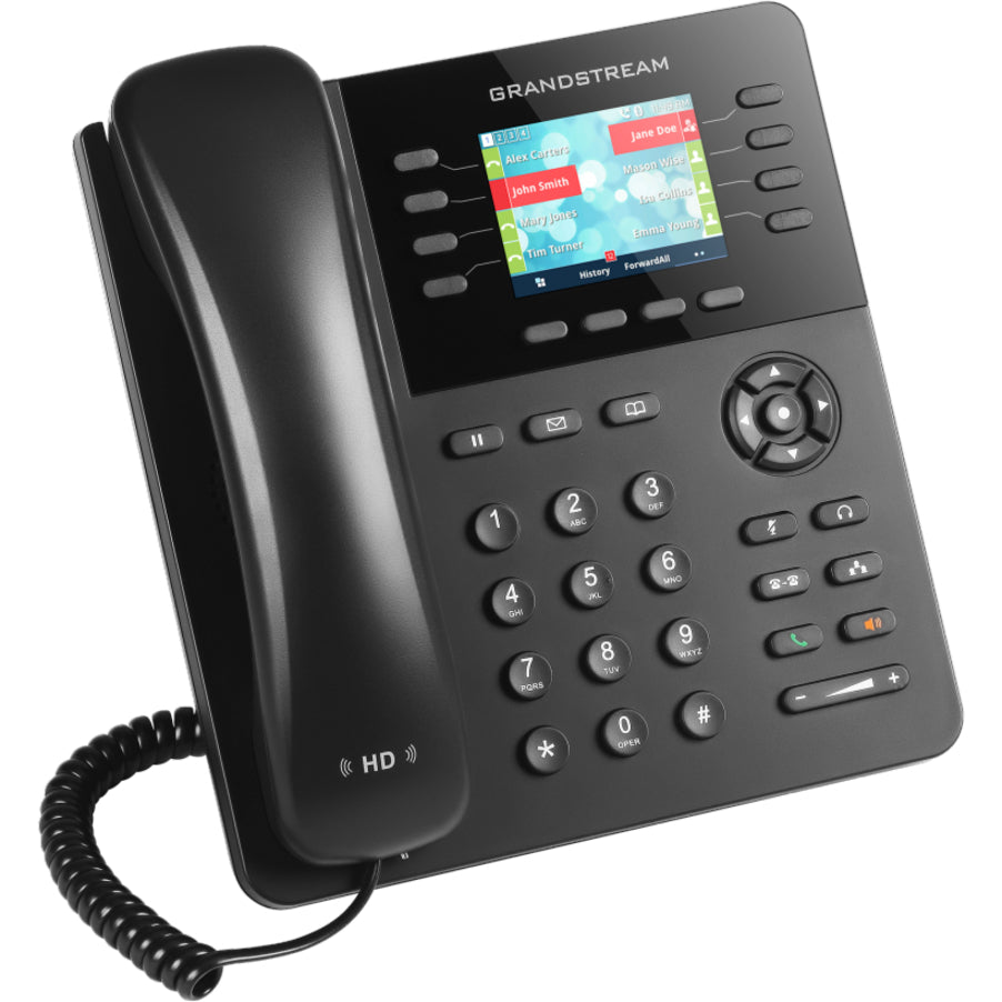 Grandstream GXP2135 IP Phone, Handset with Cord, 4 Lines, Color, PoE, 32 Digital BLF