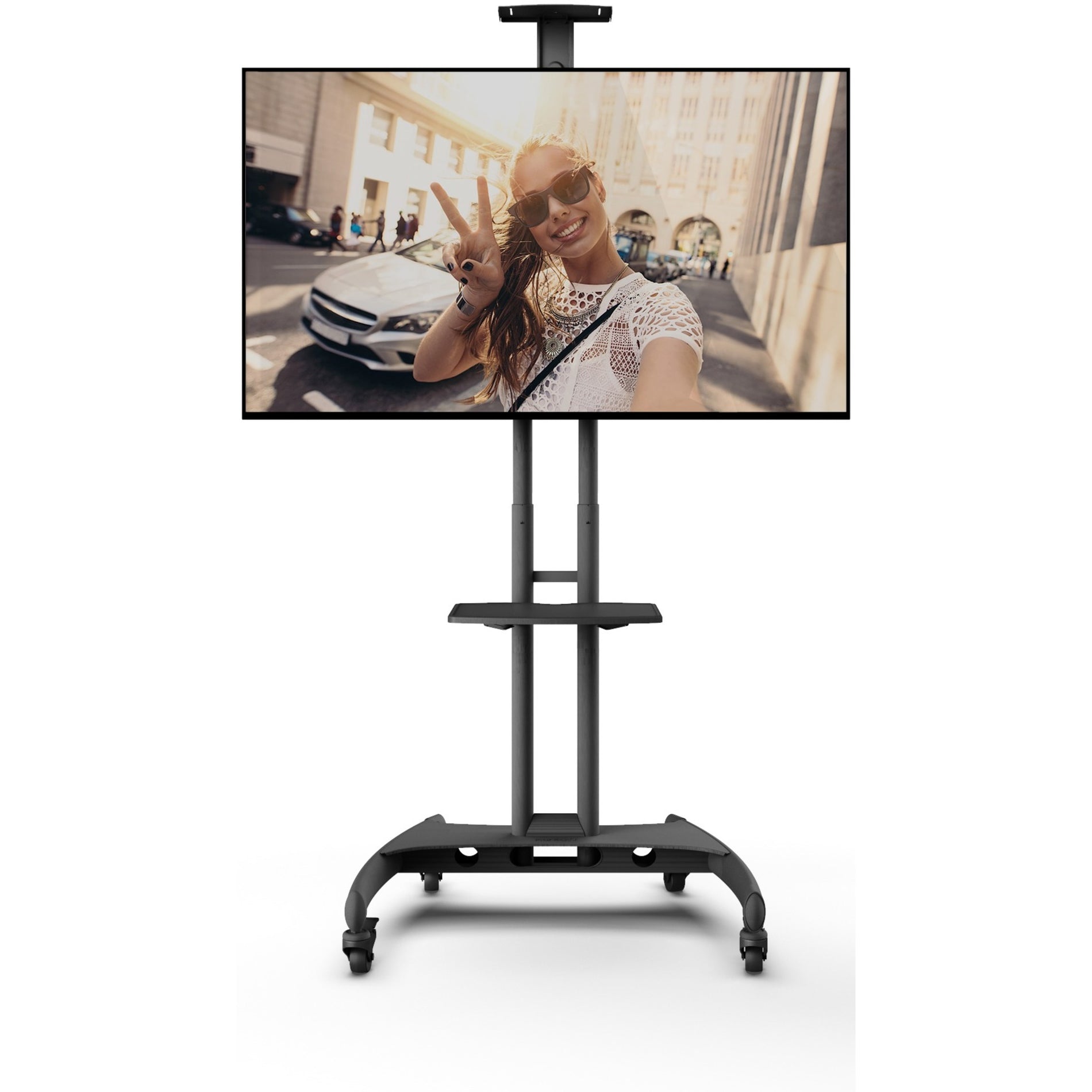 Kanto MTM65PL Mobile TV Mount with Adjustable Shelf for 37-65" TVs, Durable and Portable
