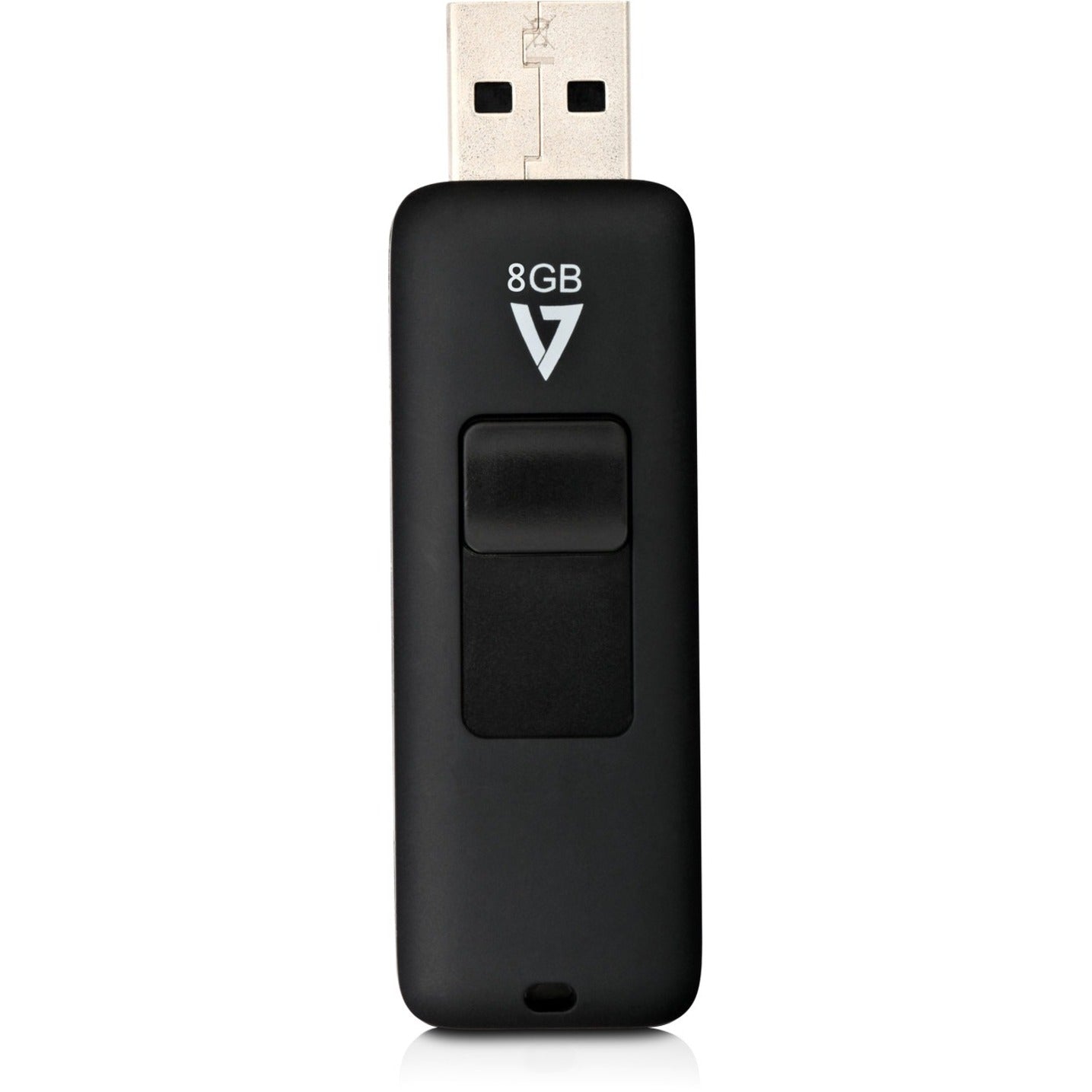 V7 VF28GAR-3N 8GB USB 2.0 Flash Drive - With Retractable USB connector, 5 Year Limited Warranty, RoHS Certified