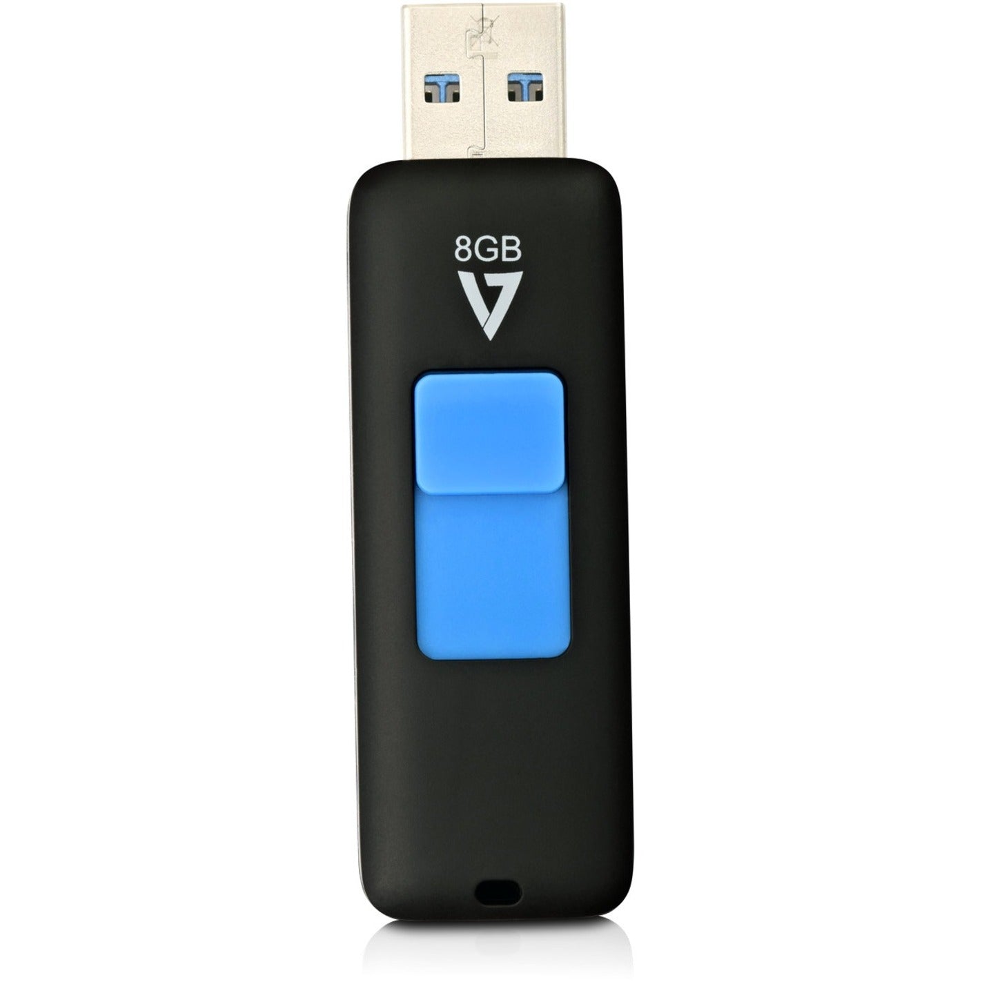 V7 VF38GAR-3N 8GB USB 3.0 Flash Drive - With Retractable USB connector, 5 Year Limited Warranty, RoHS Certified