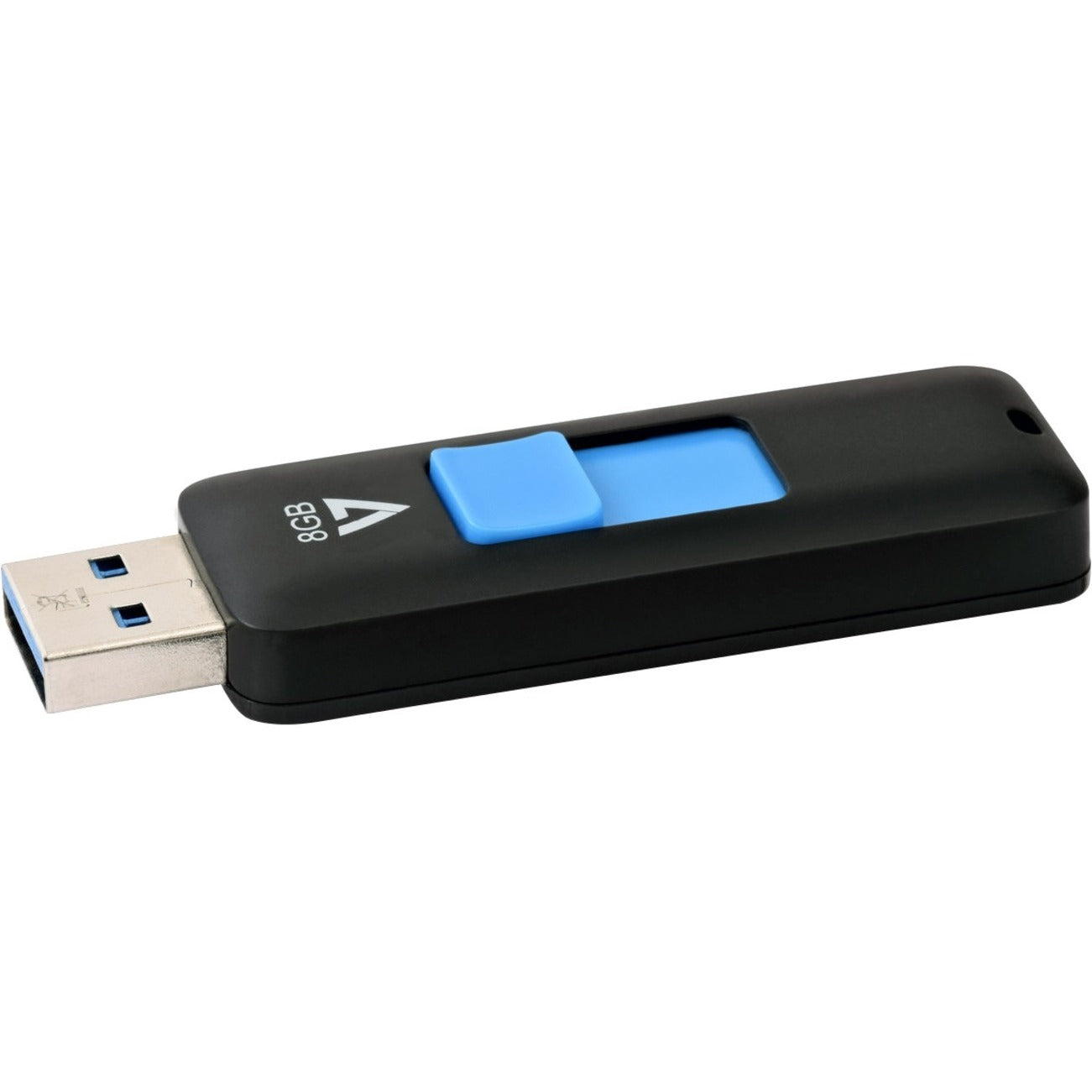 V7 VF38GAR-3N 8GB USB 3.0 Flash Drive - With Retractable USB connector, 5 Year Limited Warranty, RoHS Certified