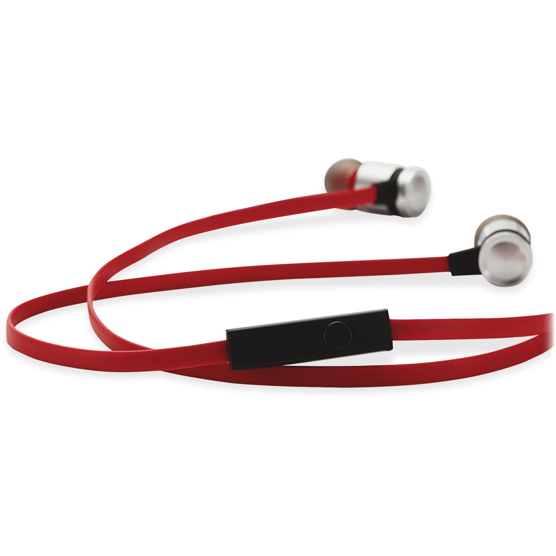 Verbatim 99210 Listen / Talk Earphones, Red/Silver, In-line Remote, Comfortable, Tangle-free Cable