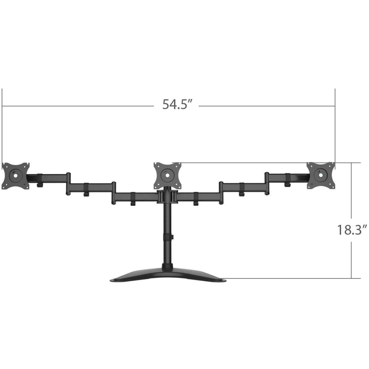 SIIG CE-MT1V12-S1 Articulated Freestanding Triple Monitor Desk Stand - 13"-27", Swivel, Tilt, Ergonomic, Cable Management, 360° Rotation, 5 Year Warranty