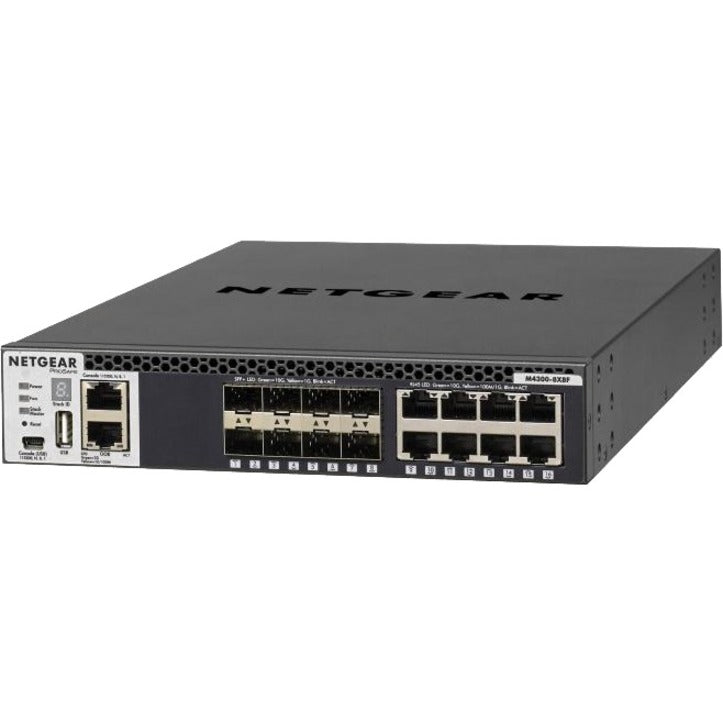 Netgear XSM4316S-100NES M4300-8X8F Stackable Managed Switch with 16x10G Including 8x10GBASE-T and 8xSFP+ Layer 3, 10GBase-T, 10GBase-X, Gigabit Ethernet, 10 Gigabit Ethernet