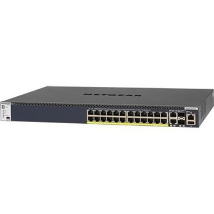 Netgear GSM4328PB-100NES M4300-28G-PoE+ 24x1G Stackable Managed Switch with 2x10GBASE-T and 2xSFP+ 1000W PSU