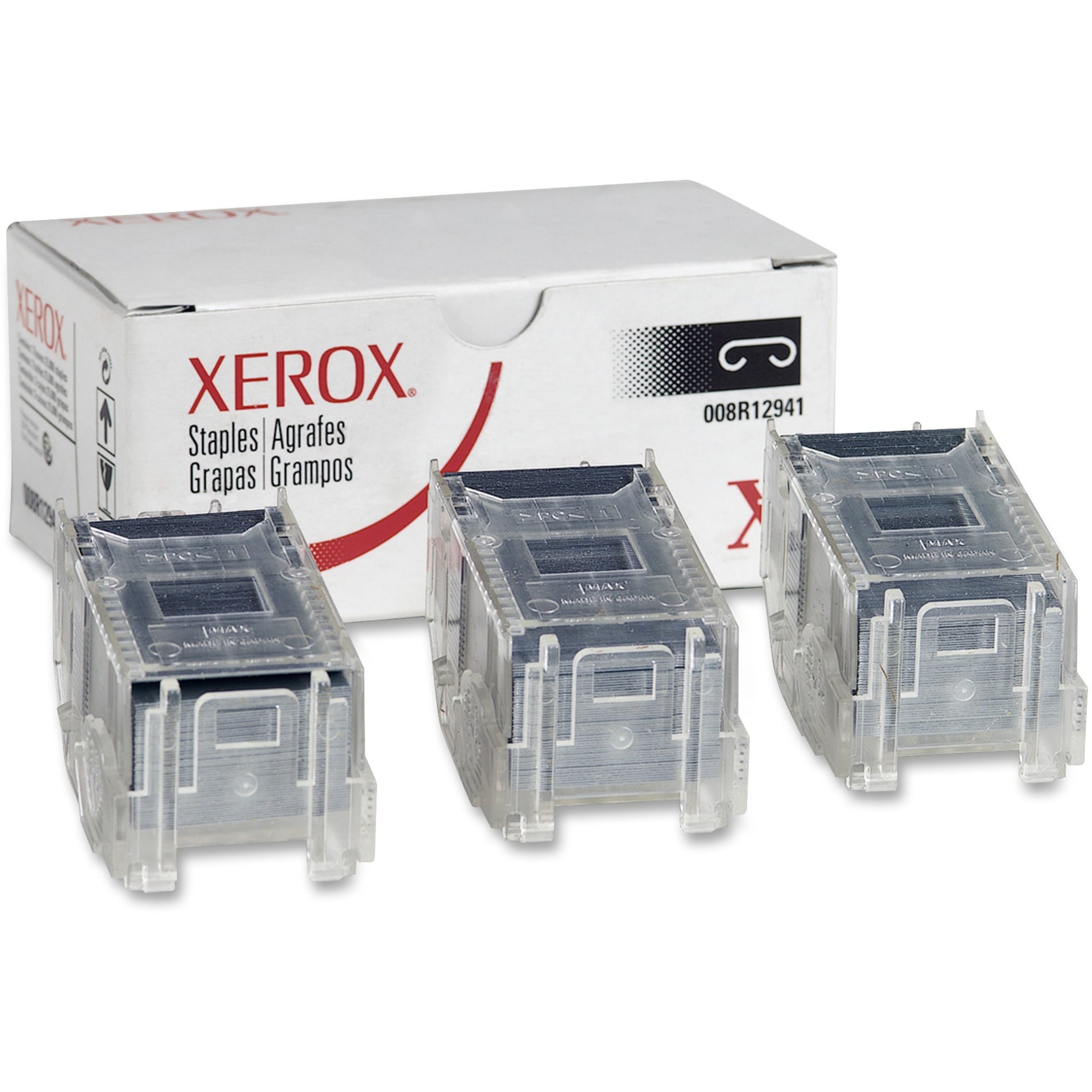 Xerox 008R12941 Office Finisher Main Staple Cartridge Refills, 5000 Per Cartridge, 3-Pack