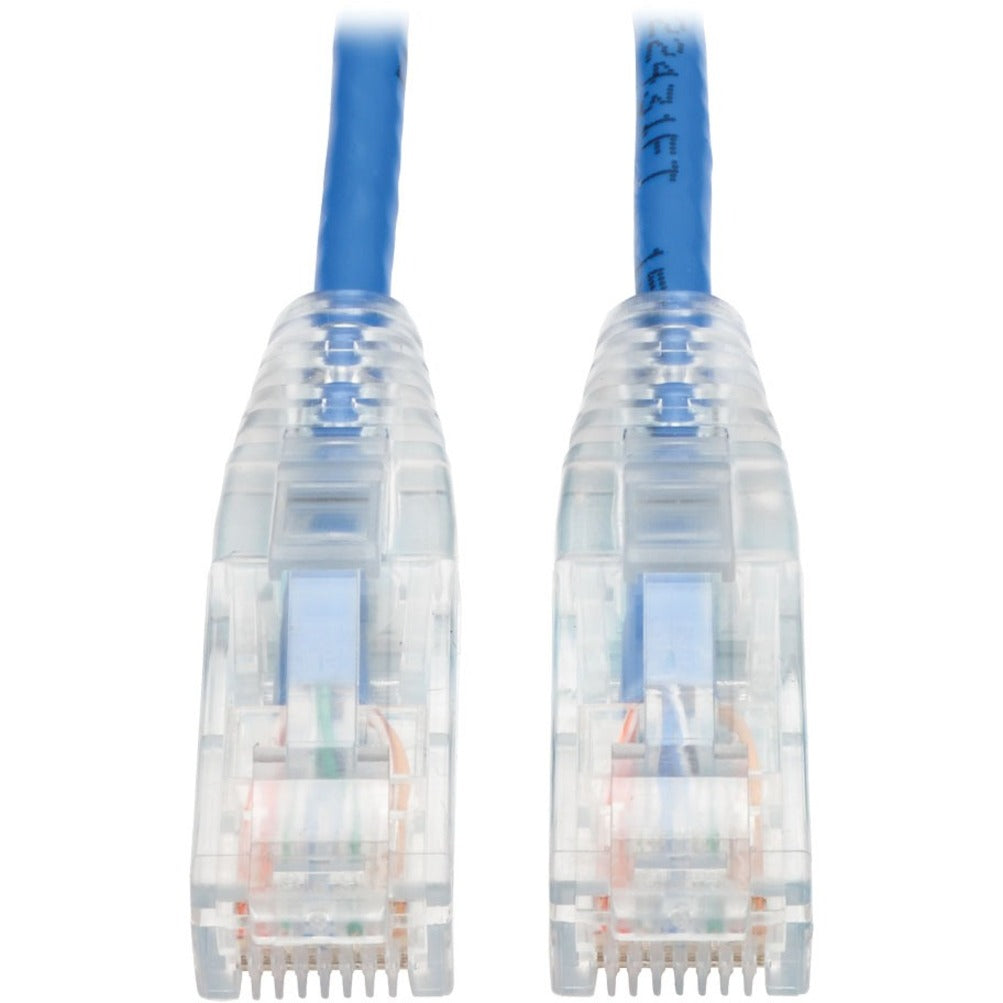 Tripp Lite N201-S03-BL Cat6 Gigabit Snagless Slim UTP Patch Cable (RJ45 M/M), 3 ft., Flexible, PoE+, Molded, Blue