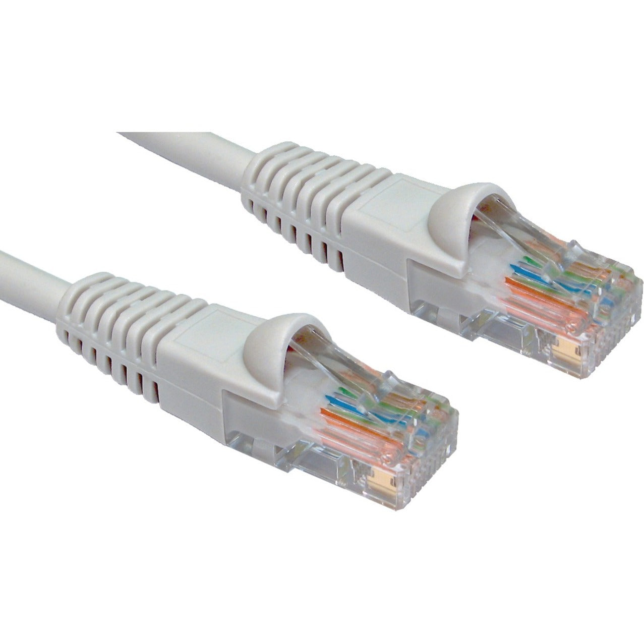 W Box C5EGY50 Cat.5e Patch Network Cable, 50 ft, Molded, Strain Relief, Snagless, Gold Plated Connectors