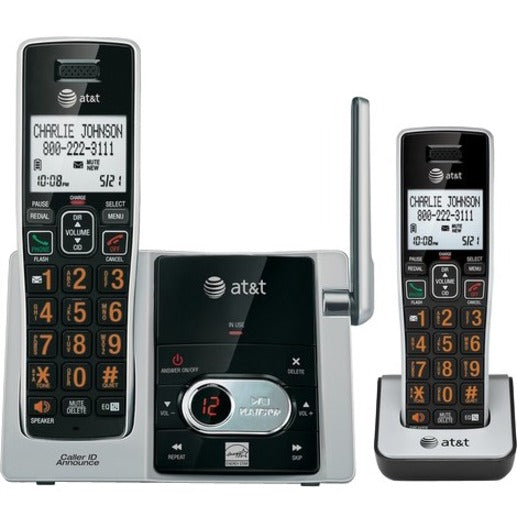 AT&T CL82213 DECT 6.0 Cordless Phone, 2 Handset Cordless Answering System with Caller ID/Call Waiting