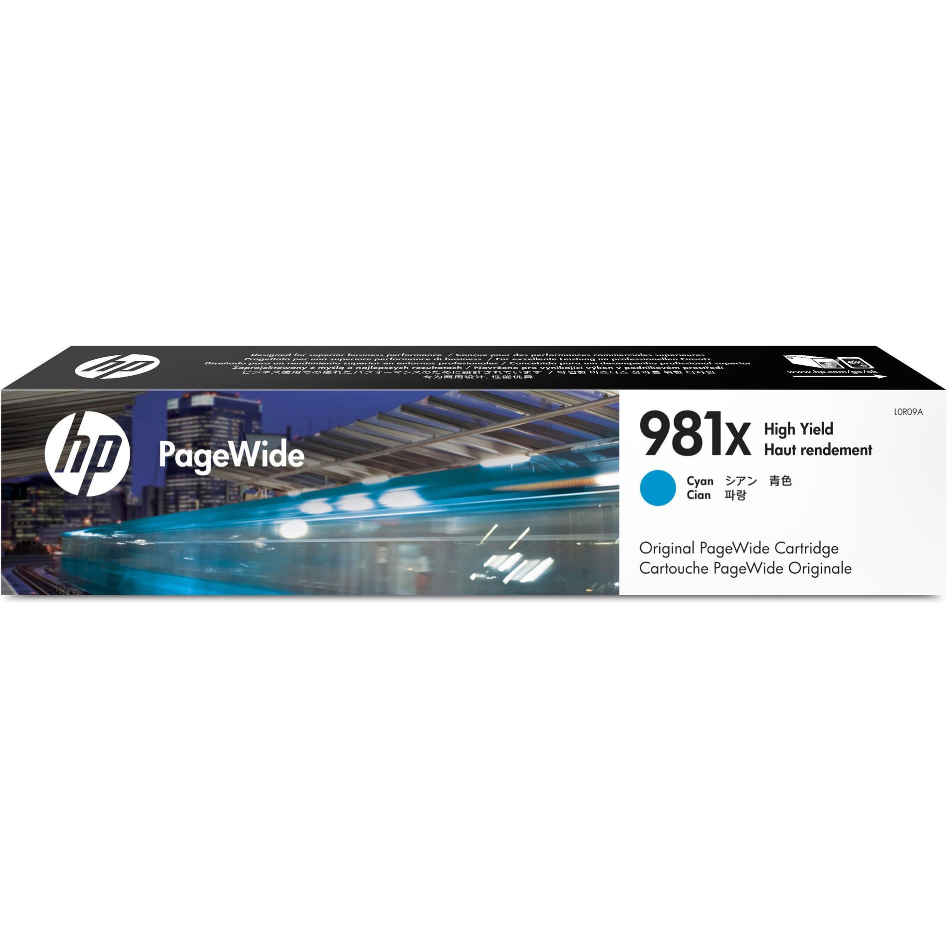 HP 981X L0R09A PageWide Cartridge, Cyan - 11,000 Page Yield