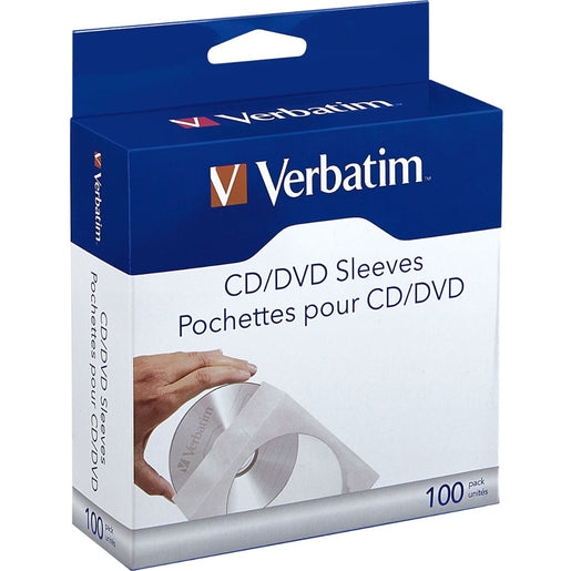Verbatim CD/DVD Paper Sleeves with Clear Window - 100pk Box (49976) Main image