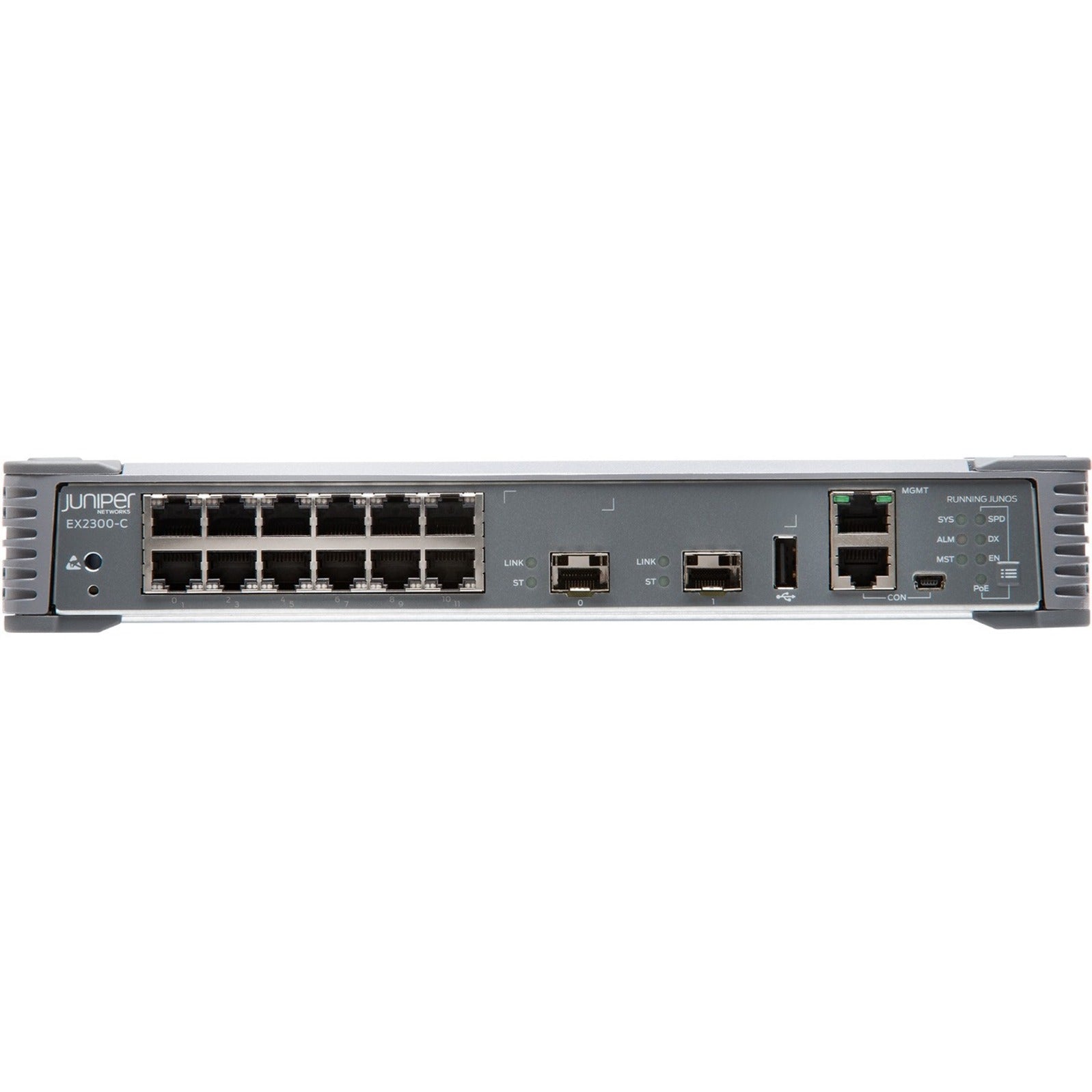 Juniper EX2300-C-12P Compact Ethernet Switch, 12 Gigabit Ethernet Ports, 2 10 Gigabit Ethernet Expansion Slots