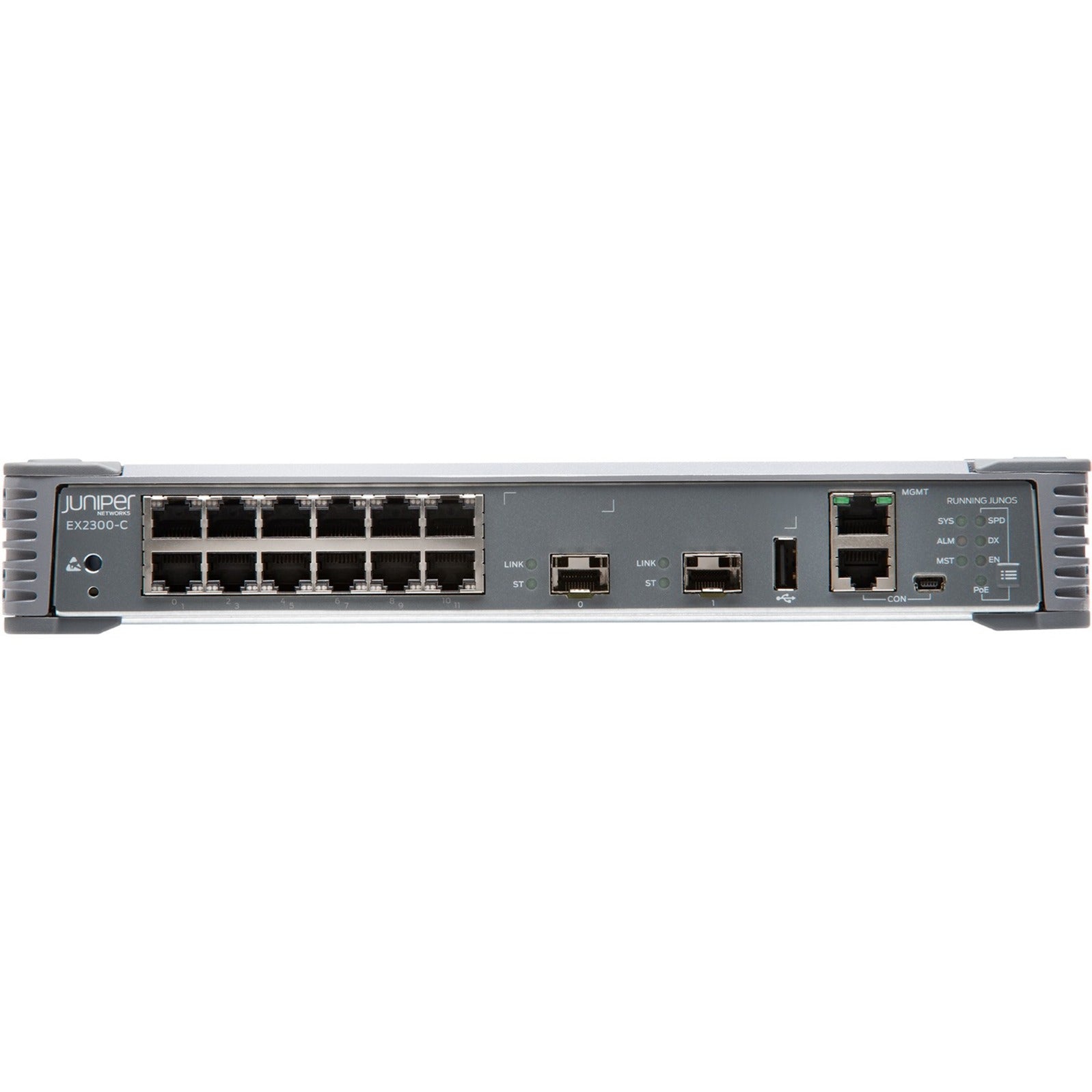 Juniper EX2300-C-12T Compact Ethernet Switch, 12 Gigabit Ethernet Ports, 2 10 Gigabit Ethernet Expansion Slots, Layer 3 Switch