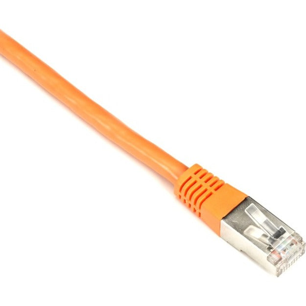 Black Box EVNSL0172OR-0025 SlimLine Cat.5e (F/UTP) Patch Network Cable, 25 ft, EMI/RF Protection, Stranded, Molded, Non-snagless, Booted, Strain Relief
