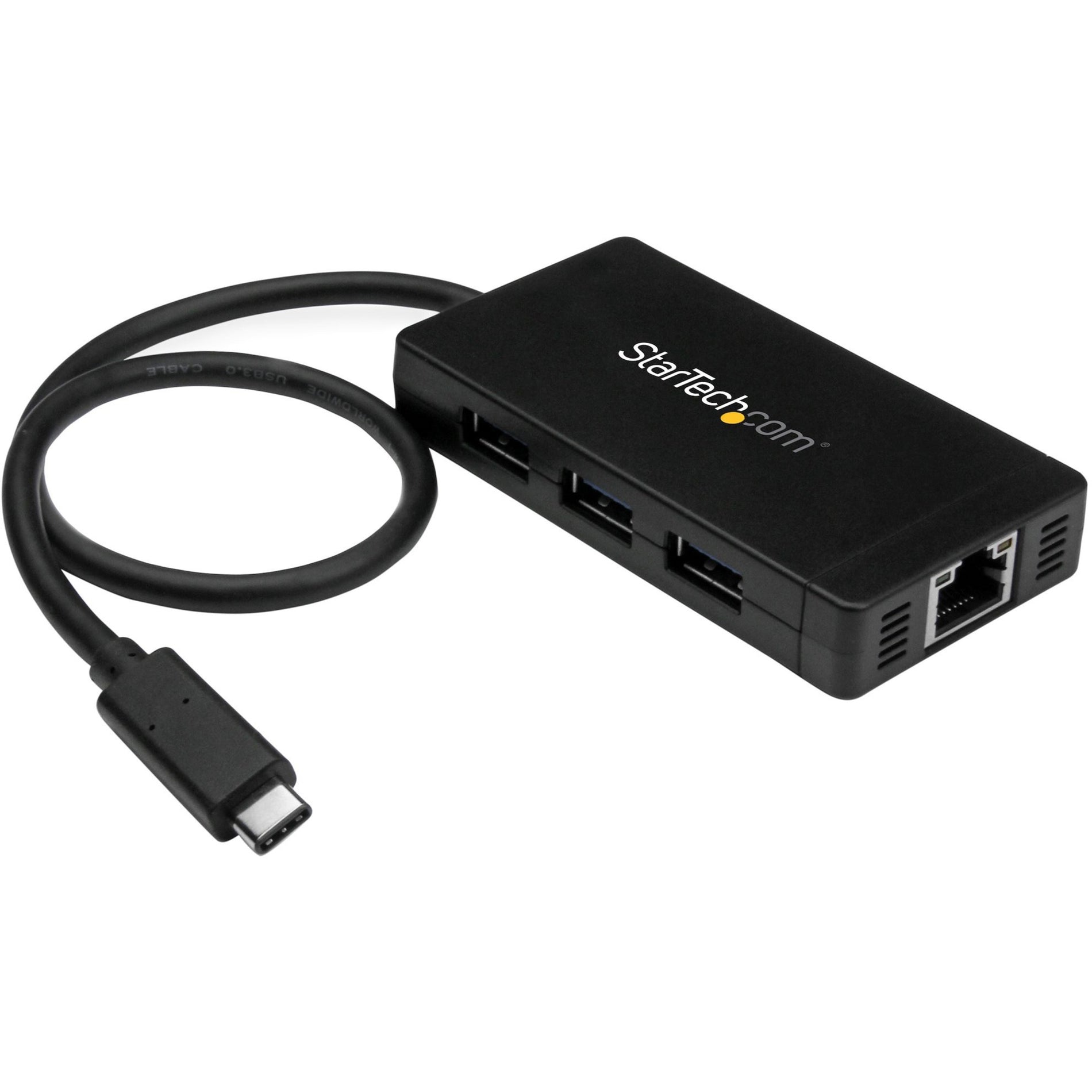 StarTech.com HB30C3A1GE 3-port USB 3.0 Hub Plus GbE, USB C Hub with Gigabit Ethernet