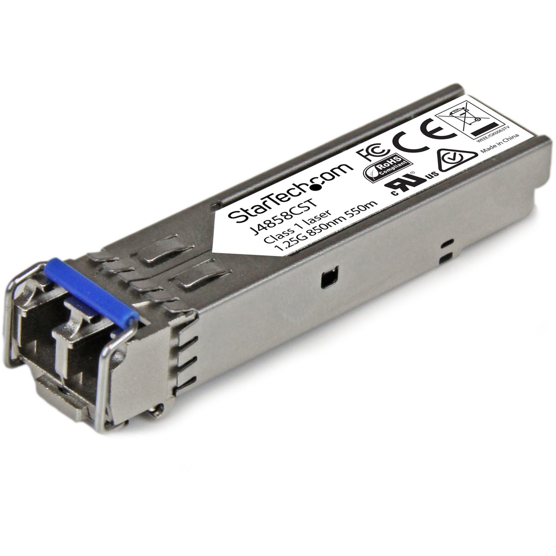 StarTech.com J4858CST Gigabit Fiber SFP Transceiver Module - HP J4858C Compatible - 1000Base-SX, Multi-mode, 550m