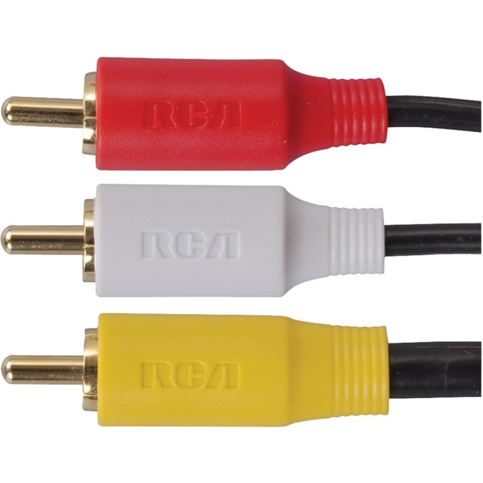 VOXX VH914R Basic RCA Audio/Video Cable, 12 ft, Gold Plated Connectors, Molded Design