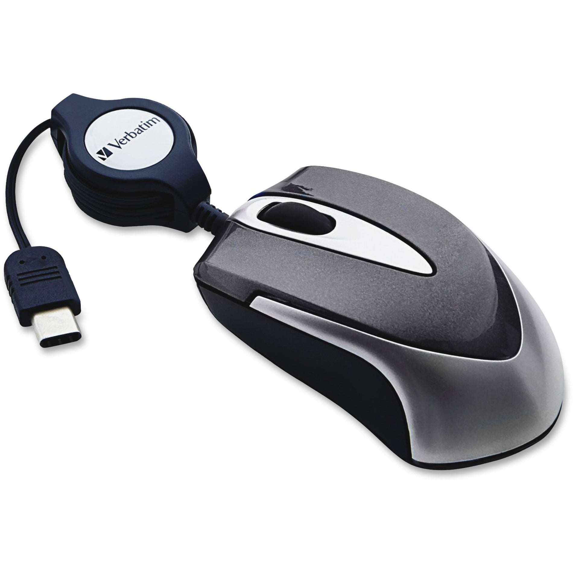 Verbatim 99235 USB-C Mini Optical Travel Mouse, Black - Compact and Portable Mouse for Notebooks