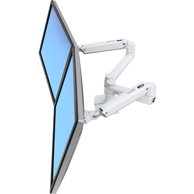 Ergotron 45-491-216 LX Dual Side-by-Side Arm (White), Mounting Arm for Monitor, 10 Year Limited Warranty