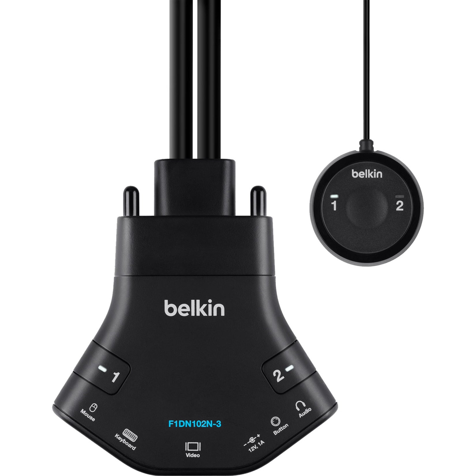 Belkin F1DN102N-3 Secure 2-port Flip DP KVM with Audio, PP 3.0 - USB, HDMI, DisplayPort