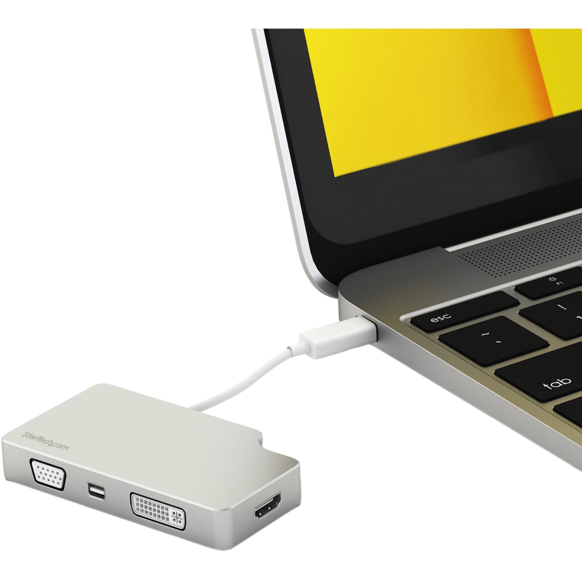 StarTech.com CDPVGDVHDMDP 4-in-1 USB-C Multiport Video Adapter - Aluminum - 4K 30Hz, Silver