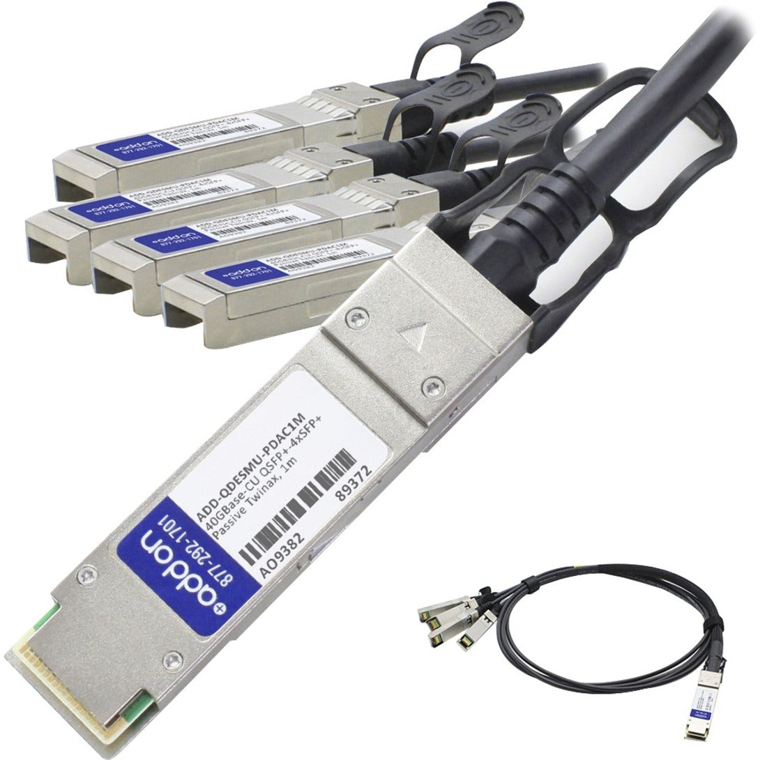AddOn ADD-QDESMU-PDAC1M QSFP+/SFP+ Network Cable, 3.30 ft, 40 Gbit/s, Lifetime Warranty